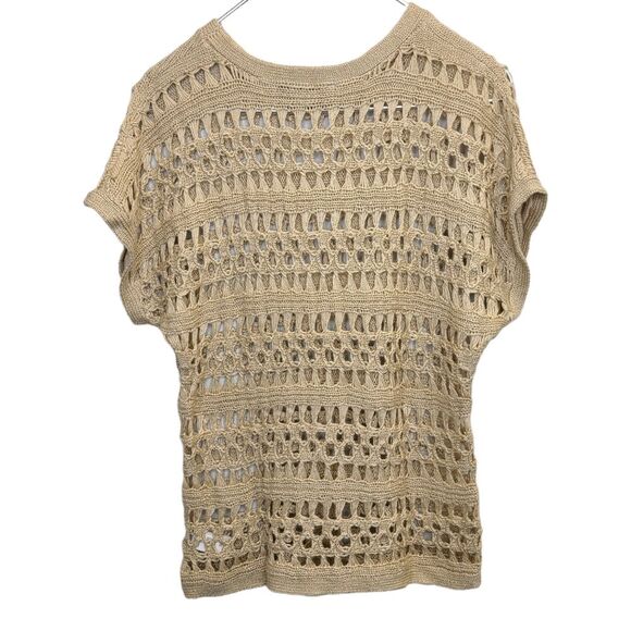 Forever 21 Beige Crochet Knit Pullover Top S - Picture 4 of 15